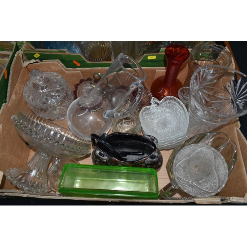 546 - FOUR BOXES AND LOOSE ASSORTED GLASSWARES ETC, to include a boxed set of six Bohemia Crystal wine gla... 