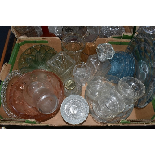 546 - FOUR BOXES AND LOOSE ASSORTED GLASSWARES ETC, to include a boxed set of six Bohemia Crystal wine gla... 