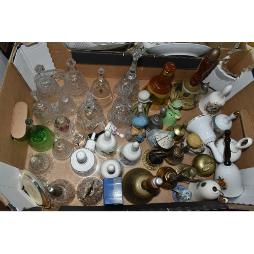 573 - THREE BOXES OF ORNAMENTS AND COLLECTOR'S PLATES, to include a large collection of cut glass and cera... 