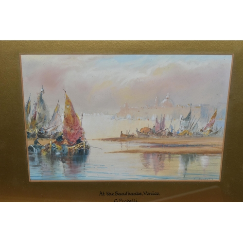 582 - THREE BOXES OF 20TH CENTURY PAINTINGS AND PRINTS, to include two G Fratelli Venetian watercolours, a... 