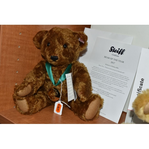 584 - THREE BOXED STEIFF LIMITED EDITION 'BEAR OF THE YEAR' FOR 2017, 2018 AND 2019, EXCLUSIVE TO DANBURY ... 