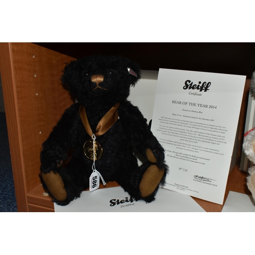 586 - TWO BOXED STEIFF LIMITED EDITION 'BEAR OF THE YEAR' FOR 2014 AND 2022, EXCLUSIVE TO DANBURY MINT AND... 