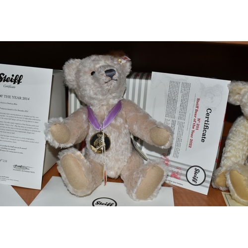 586 - TWO BOXED STEIFF LIMITED EDITION 'BEAR OF THE YEAR' FOR 2014 AND 2022, EXCLUSIVE TO DANBURY MINT AND... 