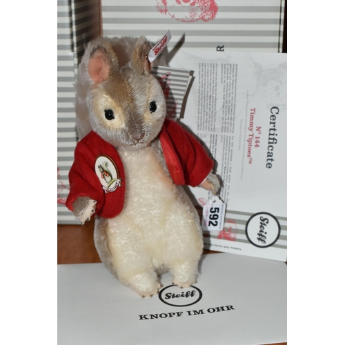 592 - A BOXED STEIFF LIMITED EDITION 'TIMMY TIPTOES' EXCLUSIVE TO DANBURY MINT, no.690983, ltd ed no.144/5... 