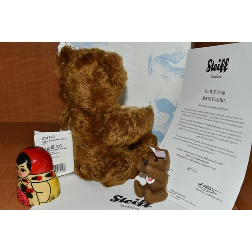 610 - A BOXED STEIFF LIMITED EDITION 'TEDDY BEAR MATRYOSHKA', no.034190, ltd ed no.626/1500, brown mohair,... 