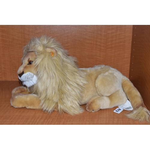 613 - A STEIFF 'BEST FOR KIDS -LEO LION', no.064135, acrylic, length 50cm, with tags and labels attached (... 