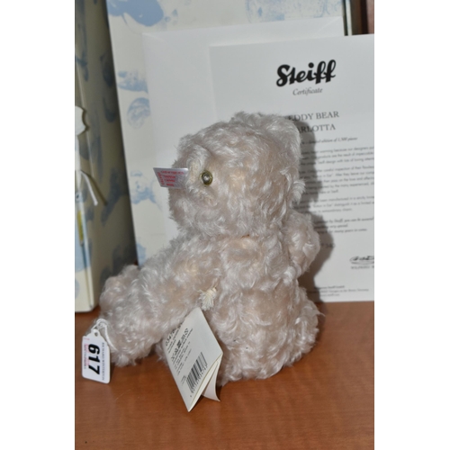 617 - A BOXED STEIFF LIMITED EDITION 'TEDDY BEAR CARLOTTA', no.034763, limited edition no.340/1500, smoky ... 