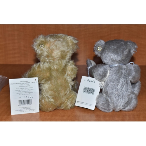 623 - TWO STEIFF CLUB LIMITED EDITION BEARS, comprising Event 2008, no.420948, signed foot, mohair, height... 