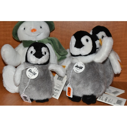 641 - A GROUP OF STEIFF 'FLAPS' PENGUINS, comprising two Flaps Penguin Baby 057090, height 20cm, a Flaps P... 