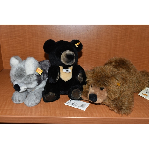 647 - THREE STEIFF ANIMALS, comprising Moonie 677588,  Urs 070020 and Baby Wolf 069239 (3) (Condition Repo... 