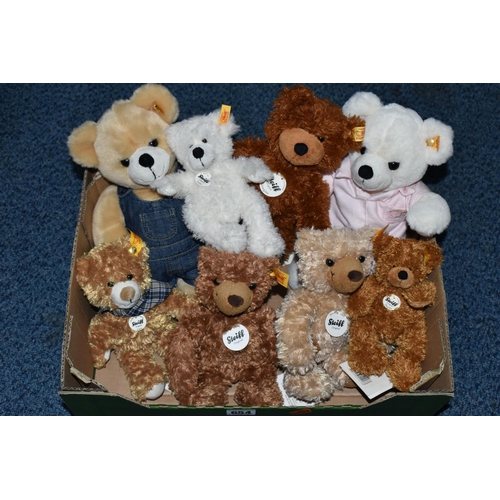 654 - ONE BOX OF STEIFF TEDDY BEARS,  to include eight bears, Kimba, Hannes, Luca, Lotte, Charly Lara and ... 