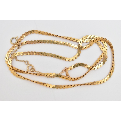 43 - A 9CT GOLD S LINK CHAIN, approximate width 2.6mm, fitted with a spring clasp, hallmarked 9ct London ... 