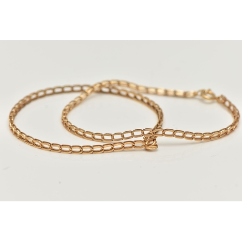 47 - TWO 9CT GOLD BRACELETS, two fancy open work link bracelets, both fitted with spring clasps, each hal... 