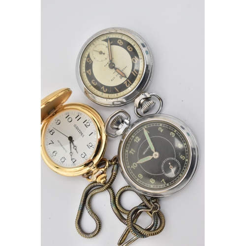 64 - THREE POCKET WATCHES, to include two open face Ingersoll pocket watches, both with Arabic numerals a... 