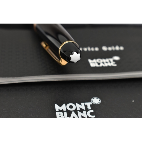 71 - A CASED MONT BLANC MEISTERSTUCK RETRACTABLE PENCIL, the black pen case with gold coloured trim, stam... 