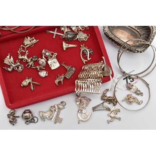 75 - AN ASSORTMENT OF SILVER AND WHITE METAL, to include a silver salt, hallmarked 'Jay, Richard Attenbor... 