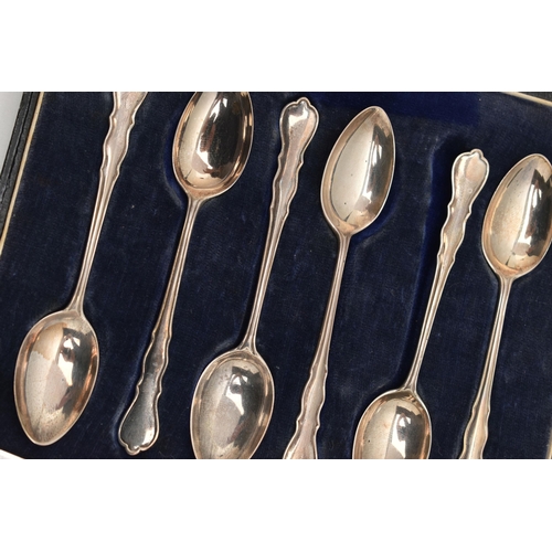 100 - AN ASSORTMENT OF SILVER AND WHITE METAL TABLEWARE, to include a cased set of six silver coffee spoon... 