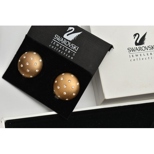 105 - SWAROVSKI AND OTHER COSTUME JEWELLERY, to include a boxed 'Swarovski' gold tone paste set necklace, ... 