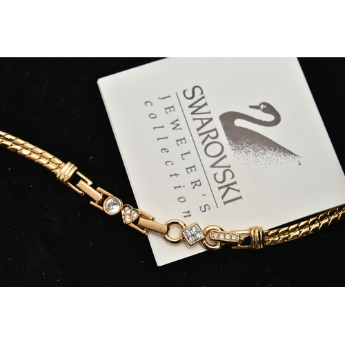 105 - SWAROVSKI AND OTHER COSTUME JEWELLERY, to include a boxed 'Swarovski' gold tone paste set necklace, ... 