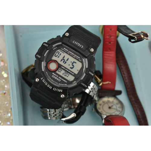 116 - A BOX OF ASSORTED ITEMS, to include a ladies 'Seiko Automatic Hi-Beat' wristwatch requires attention... 