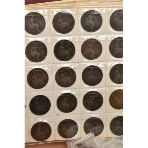 141 - A LARGE AND HEAVY CASE CONTAINING MIXED COINS, to include two small and one large coin album with Si... 