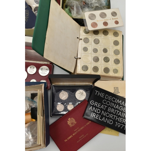 141 - A LARGE AND HEAVY CASE CONTAINING MIXED COINS, to include two small and one large coin album with Si... 