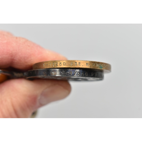 80 - THREE WORLD WAR ONE MEDALS, to include a service medal, and Victory medal both awarded to 'S-17230 P... 