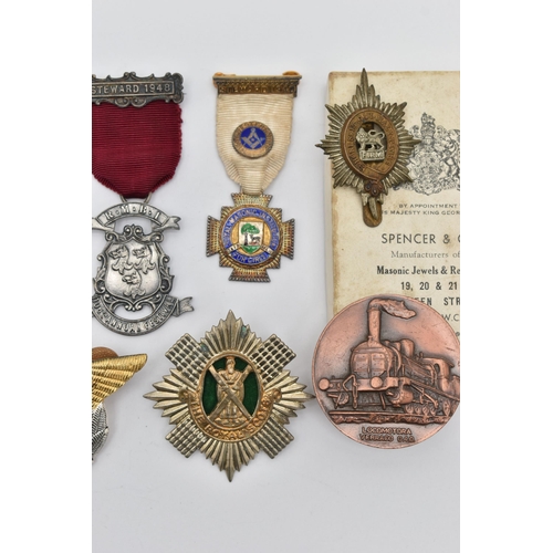 81 - ASSSORTED MEDALS AND A MEDALLION, various medals including Masonic, The Royal Scots, etc some with r... 