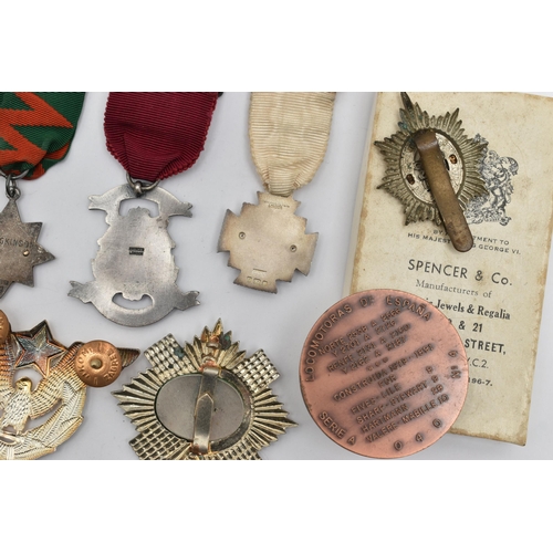 81 - ASSSORTED MEDALS AND A MEDALLION, various medals including Masonic, The Royal Scots, etc some with r... 