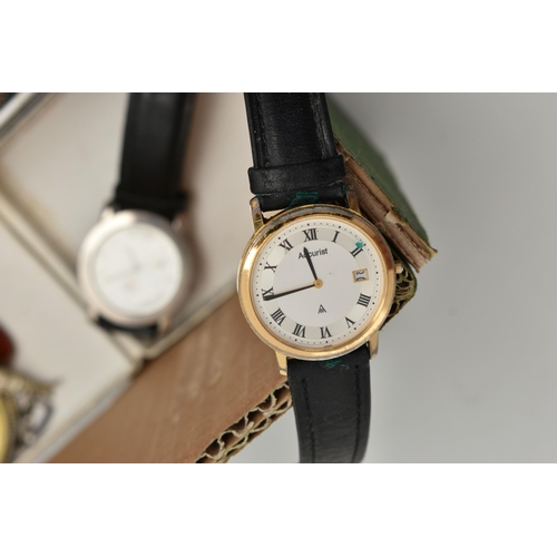 119 - A SELECTION OF COSTUME JEWELLERY AND WATCHES, to include nine wristwatches, including Sekonda, Timex... 