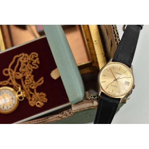 119 - A SELECTION OF COSTUME JEWELLERY AND WATCHES, to include nine wristwatches, including Sekonda, Timex... 