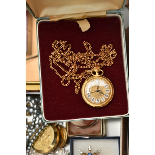 119 - A SELECTION OF COSTUME JEWELLERY AND WATCHES, to include nine wristwatches, including Sekonda, Timex... 