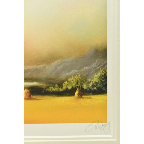 310 - PHILIP GRAY (IRELAND 1959) 'GOLDEN HARVEST', a signed limited edition print on paper depicting a lan... 