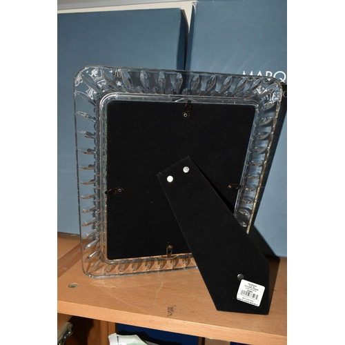 317 - TWO BOXED MARQUIS BY WATERFORD PHOTOGRAPH FRAMES, size 8 '' x 10 '' , both frames are unused with or... 