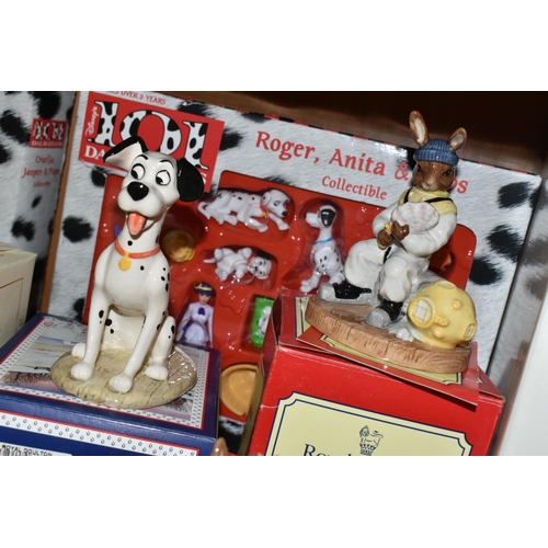 385 - A GROUP  OF ROYAL DOULTON BUNNYKINS AND OLD BEAR FIGURES, comprising 'Sandcastle Money Box' DB228 (b... 
