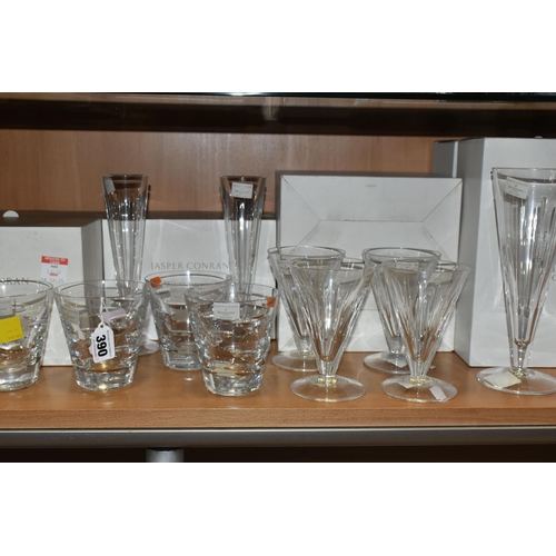 390 - A COLLECTION OF JASPER CONRAN FOR WATERFORD LEAD CRYSTAL GLASSES, comprising five 'Rain Tumbler'  gl... 