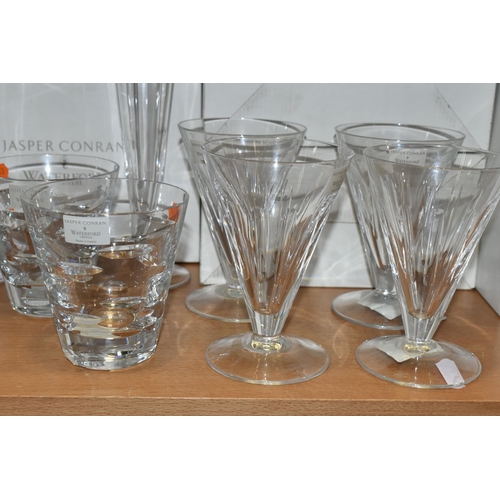 390 - A COLLECTION OF JASPER CONRAN FOR WATERFORD LEAD CRYSTAL GLASSES, comprising five 'Rain Tumbler'  gl... 