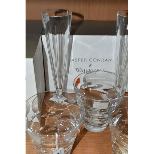 390 - A COLLECTION OF JASPER CONRAN FOR WATERFORD LEAD CRYSTAL GLASSES, comprising five 'Rain Tumbler'  gl... 