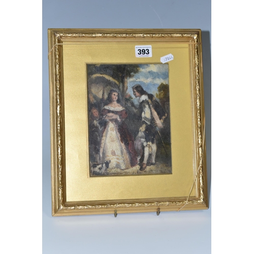 393 - KING CHARLES I INTEREST; a late 19th/ early 20th century study of King Charles I presenting flowers ... 