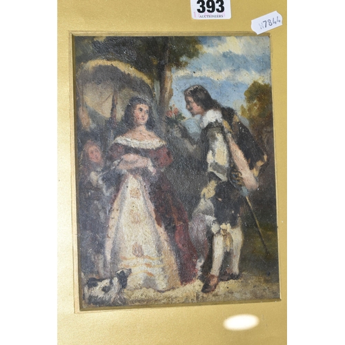 393 - KING CHARLES I INTEREST; a late 19th/ early 20th century study of King Charles I presenting flowers ... 