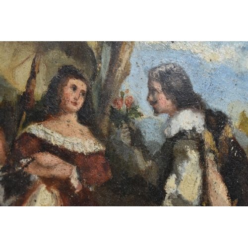 393 - KING CHARLES I INTEREST; a late 19th/ early 20th century study of King Charles I presenting flowers ... 