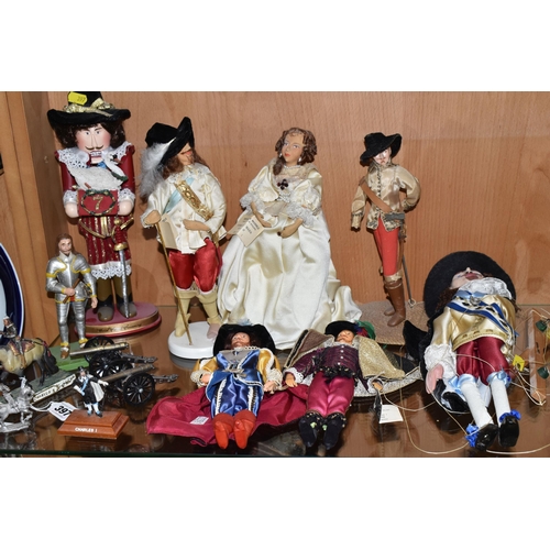 397 - A COLLECTION OF KING CHARLES I THEMED PUPPETS AND DOLLS, ETC, including Devereaux Models of Charles ... 