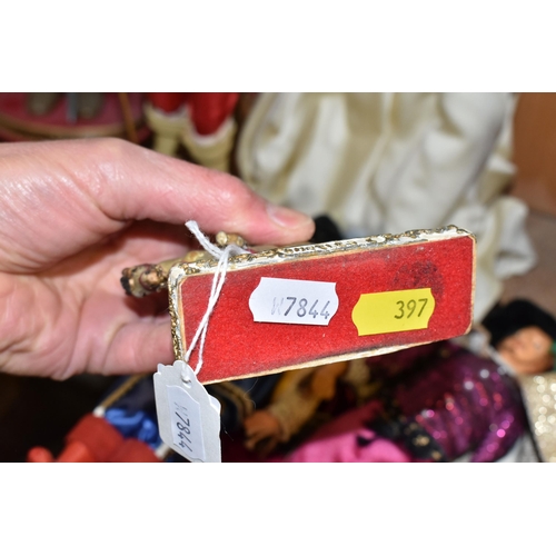 397 - A COLLECTION OF KING CHARLES I THEMED PUPPETS AND DOLLS, ETC, including Devereaux Models of Charles ... 