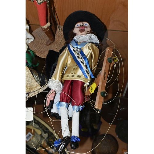 397 - A COLLECTION OF KING CHARLES I THEMED PUPPETS AND DOLLS, ETC, including Devereaux Models of Charles ... 