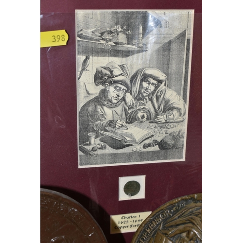 398 - TWO CANNON BALLS, A SMALL QUANTITY OF MUSKET BALLS, REPLICA SEALS, ETC, the cast iron cannon balls a... 