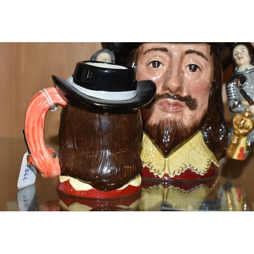 402 - TWO ROYAL DOULTON LIMITED EDITION CHARACTER JUGS OF KING CHARLES I, comprising large D6917, no.1114/... 