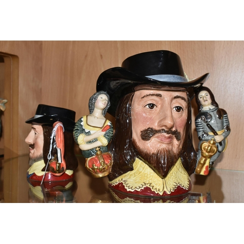 402 - TWO ROYAL DOULTON LIMITED EDITION CHARACTER JUGS OF KING CHARLES I, comprising large D6917, no.1114/... 