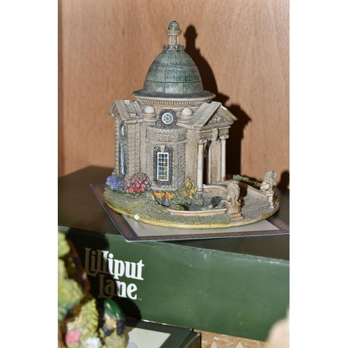 405 - A COLLECTION OF TWENTY TWO LILLIPUT LANE SCULPTURES, comprising Britain's Heritage Tower Bridge L221... 