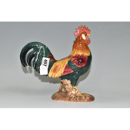 407 - A BESWICK 'LEGHORN' COCKEREL, impressed mark 1892, height 24cm (1) (Condition Report: no obvious dam... 