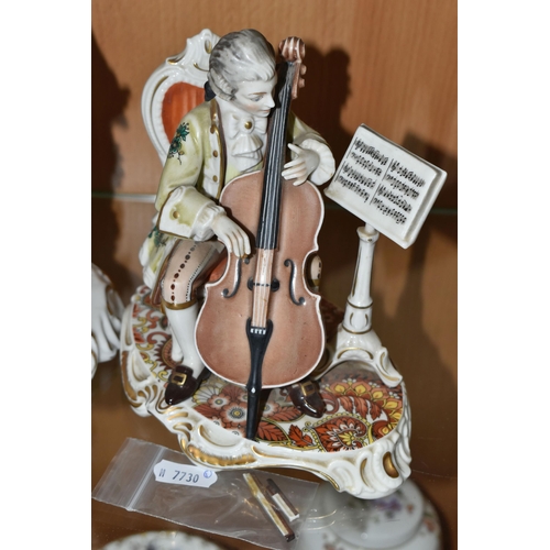 408 - A GROUP OF TWO DRESDEN PORCELAIN FIGURINES AND ONE OTHER, comprising a pair of Kunst -Dresden Art Ba... 